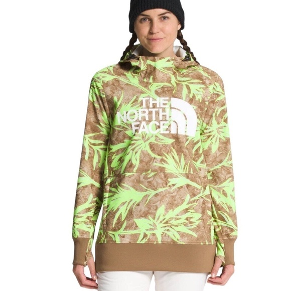 The North Face Hoodie Tekno Utility Brown Neon Prairie Paint Brush Print Large - Picture 13 of 13